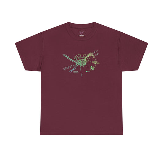 Voyager Grand Tour Shirt | Unisex Heavy Cotton Tee | 1977 Space Probe Design | Fun Gift for Science, NASA, STEM and Sci-Fi Fans